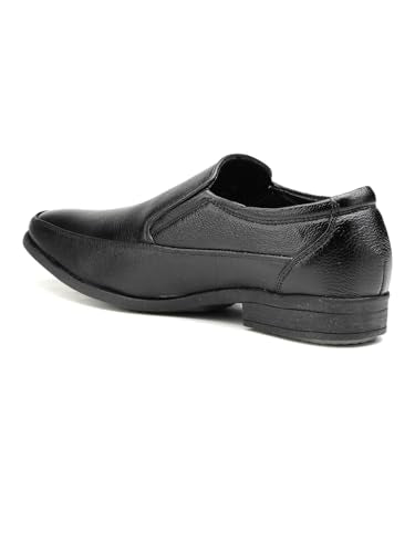 Lee Cooper LC1474E2R Mens Lightweight Leather Shoes | Comfortable, Stylish Slip-On Formal Footwear for Office, Business 42EU_8UK Black