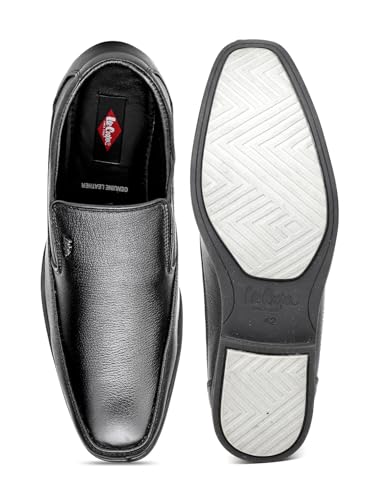 Lee Cooper LC1474E2R Mens Lightweight Leather Shoes | Comfortable, Stylish Slip-On Formal Footwear for Office, Business 42EU_8UK Black