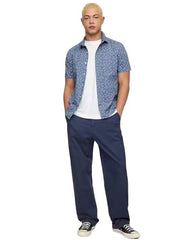 GAP Mens Floral?Print Poplin Shirt with Patch Pocket