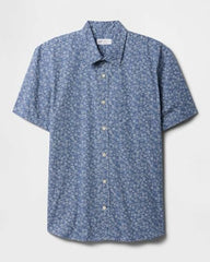 GAP Mens Floral?Print Poplin Shirt with Patch Pocket