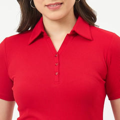 Madame Red Half-Sleeve Slim-Fit T-Shirt