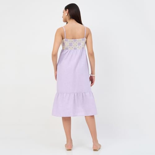 Madame Lilac Crochet Overlay Cami Dress