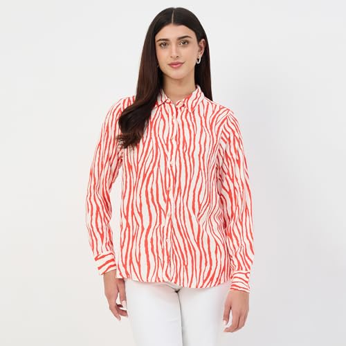 Madame Red Printed Rayon Shirt