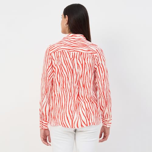 Madame Red Printed Rayon Shirt