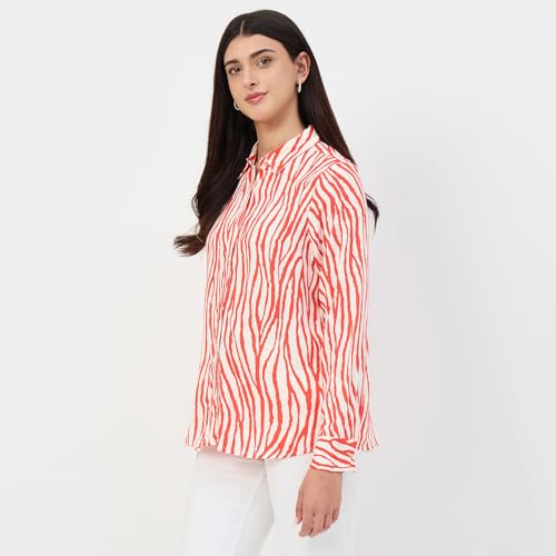 Madame Red Printed Rayon Shirt