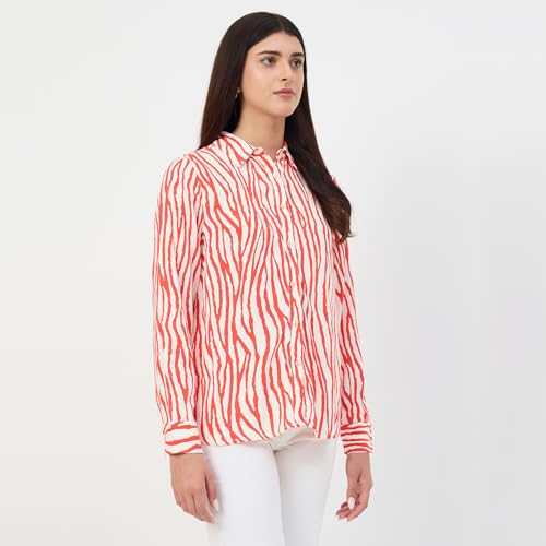 Madame Red Printed Rayon Shirt