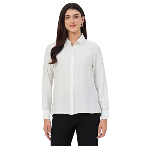 Madame White Rayon-Blend Shirt