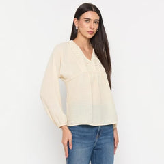 Madame Off-White Printed Top