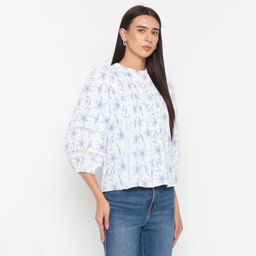 Madame Blue Printed Tunic Top