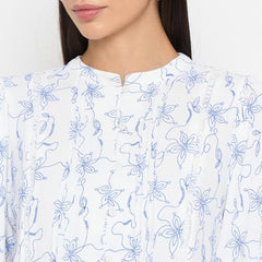 Madame Blue Printed Tunic Top