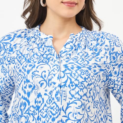 Madame Royal Blue Rayon-Blend Top