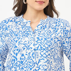 Madame Royal Blue Rayon-Blend Top
