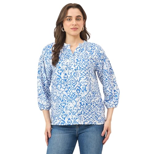 Madame Royal Blue Rayon-Blend Top