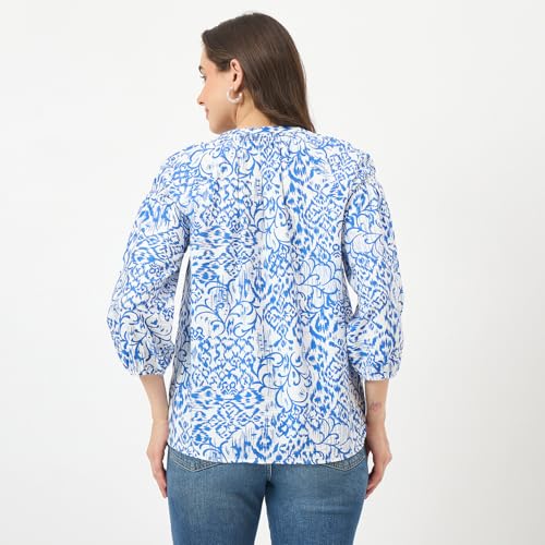 Madame Royal Blue Rayon-Blend Top