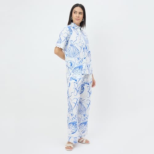 Madame White Printed Co-ord Set