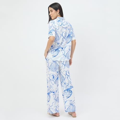 Madame White Printed Co-ord Set