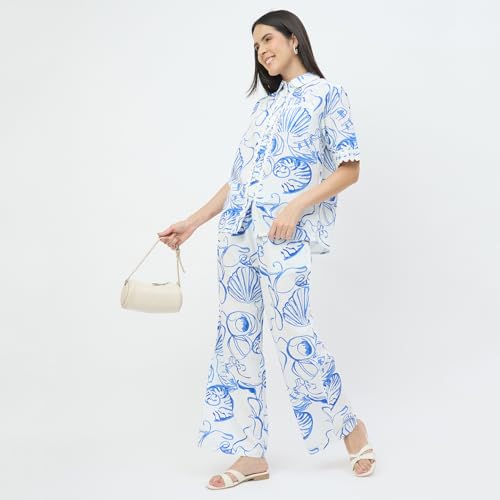 Madame White Printed Co-ord Set