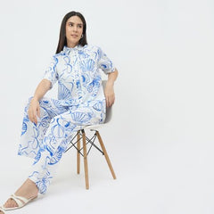 Madame White Printed Co-ord Set
