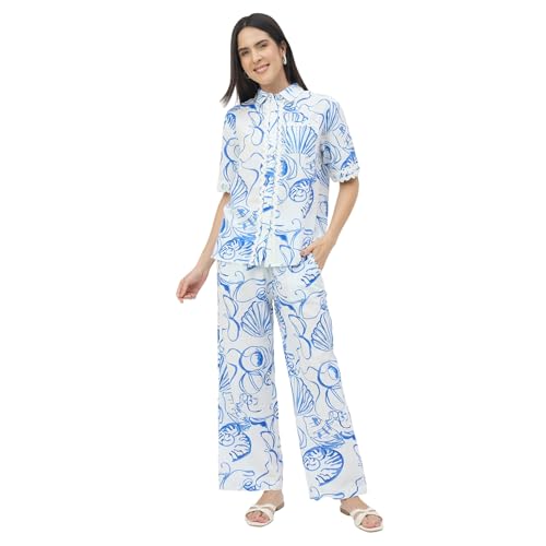 Madame White Printed Co-ord Set