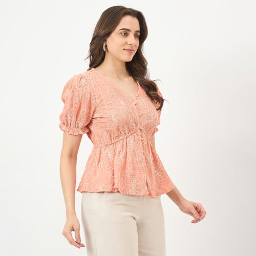 Madame Coral Rayon-Blend Half-Sleeve Top