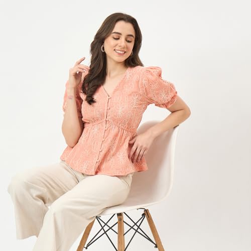Madame Coral Rayon-Blend Half-Sleeve Top