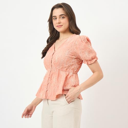 Madame Coral Rayon-Blend Half-Sleeve Top