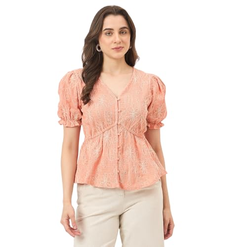 Madame Coral Rayon-Blend Half-Sleeve Top