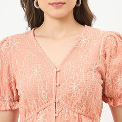 Madame Coral Rayon-Blend Half-Sleeve Top