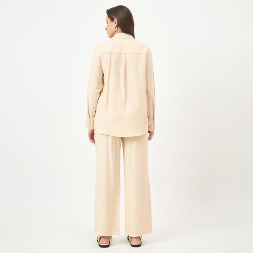 Madame Beige Rayon-Blend Co-ord Top