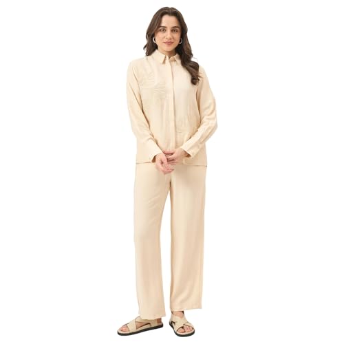 Madame Beige Rayon-Blend Co-ord Top