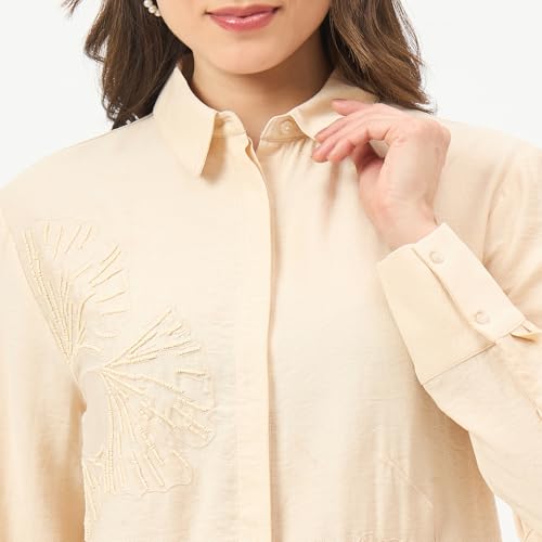 Madame Beige Rayon-Blend Co-ord Top