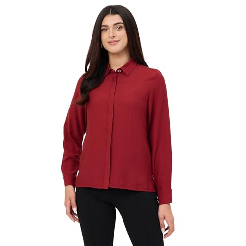 Madame Maroon Rayon-Blend Shirt