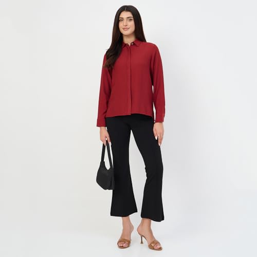 Madame Maroon Rayon-Blend Shirt
