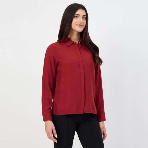 Madame Maroon Rayon-Blend Shirt