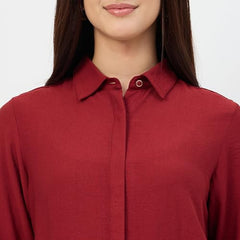 Madame Maroon Rayon-Blend Shirt