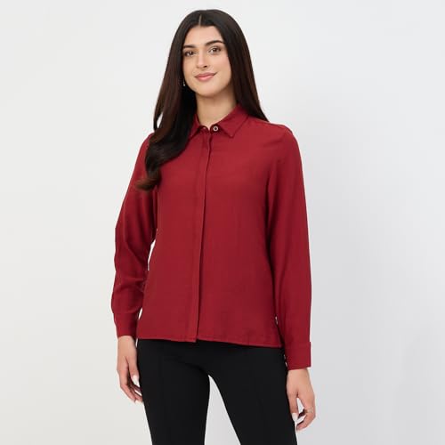Madame Maroon Rayon-Blend Shirt
