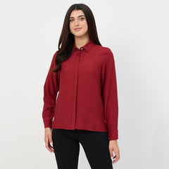 Madame Maroon Rayon-Blend Shirt