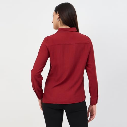 Madame Maroon Rayon-Blend Shirt