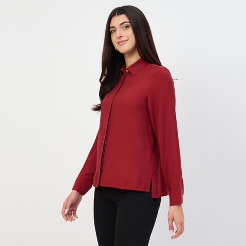 Madame Maroon Rayon-Blend Shirt