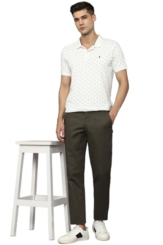 Louis Philippe Men Brown Slim Fit Solid Flat Front Formal Trousers