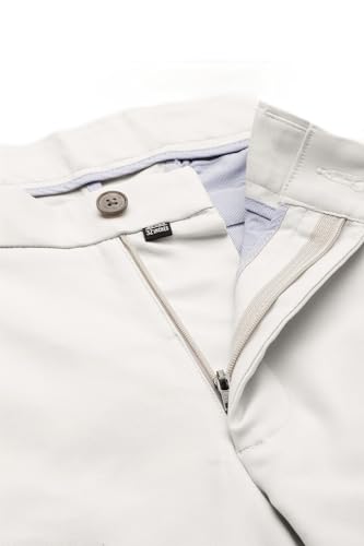 Men Cream Slim Fit Solid Flat Front Formal Trousers