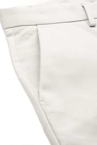 Men Cream Slim Fit Solid Flat Front Formal Trousers
