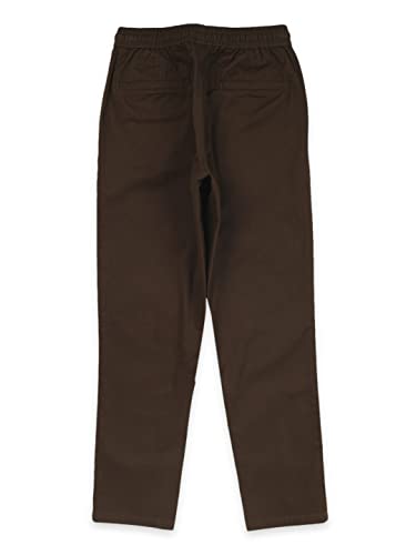 Gini & Jony Boys Brown Solid Cotton Elasticated Trouser 13-14 Years