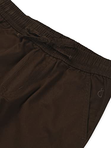 Gini & Jony Boys Brown Solid Cotton Elasticated Trouser 13-14 Years