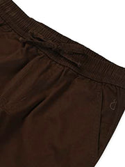 Gini & Jony Boys Brown Solid Cotton Elasticated Trouser 13-14 Years