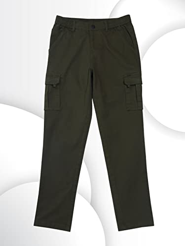 Gini and Jony Boys Green Solid Denim Trouser Elasticated 7-8 Years - Goyalsons ShopMax