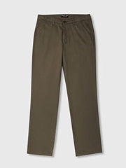 Gini & Jony Boys Brown Solid Cotton Trouser Fixed Waist 9-10 Years