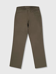Gini & Jony Boys Brown Solid Cotton Trouser Fixed Waist 9-10 Years