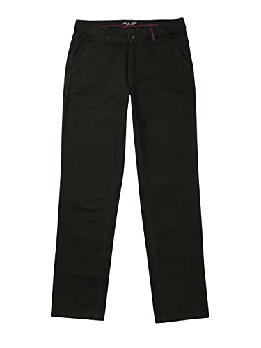 Gini & Jony Boys Black Solid Cotton Fixed Waist Trouser 8-9 Years