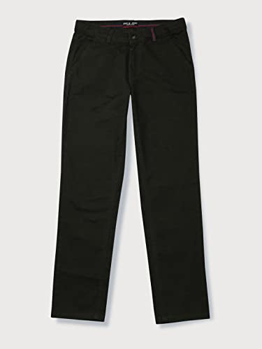 Gini & Jony Boys Black Solid Cotton Fixed Waist Trouser 8-9 Years
